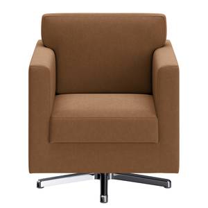 Fauteuil Nibley I Echt leer - Middel bruin