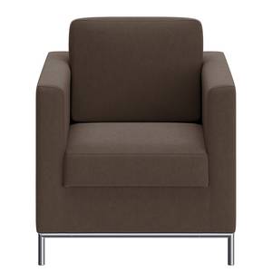 Fauteuil Deven II Echt leer - Donkerbruin