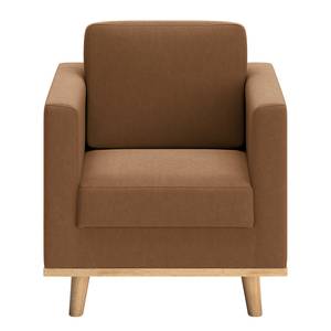 Fauteuil Deven III Echt leer - Middel bruin