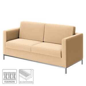 Sofa Deven V (2-Sitzer) Pigmentiertes Leder - Creme