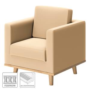 Fauteuil Deven VII gepigmenteerd leer - Crème