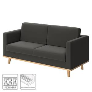 Sofa Deven VI (2-Sitzer) Pigmentiertes Leder - Anthrazit