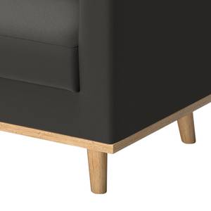Sofa Deven VI (2-Sitzer) Pigmentiertes Leder - Anthrazit