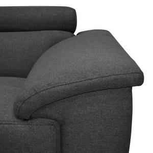 Ecksofa Swain Webstoff - Anthrazit - Longchair davorstehend links - Keine Funktion