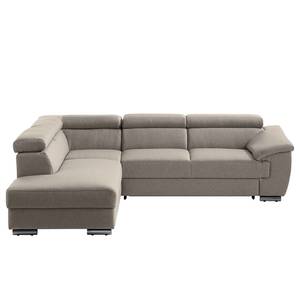 Ecksofa Swain Webstoff - Granit - Longchair davorstehend links - Schlaffunktion