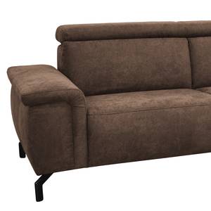 Ecksofa Lemay Webstoff - Braun - Ottomane davorstehend rechts