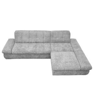 Ecksofa Lemley Webstoff - Platin - Longchair davorstehend rechts - Keine Funktion