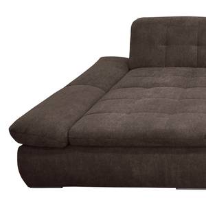 Ecksofa Lemley Webstoff - Espresso - Longchair davorstehend links - Schlaffunktion