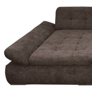 Ecksofa Lemley Webstoff - Espresso - Longchair davorstehend links - Schlaffunktion