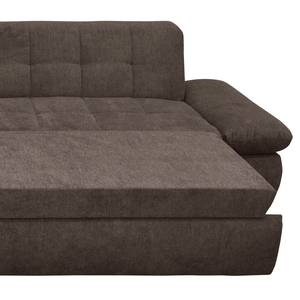 Ecksofa Lemley Webstoff - Espresso - Longchair davorstehend links - Schlaffunktion