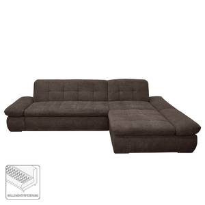 Ecksofa Lemley Webstoff - Espresso - Longchair davorstehend rechts - Schlaffunktion