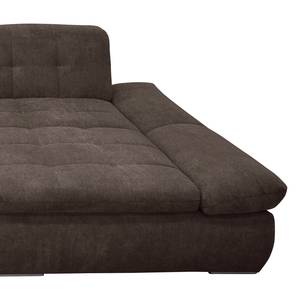 Ecksofa Lemley Webstoff - Espresso - Longchair davorstehend rechts - Schlaffunktion