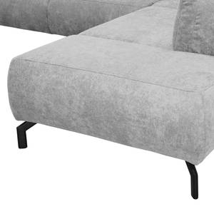 Ecksofa Lemay Webstoff - Granit - Ottomane davorstehend rechts