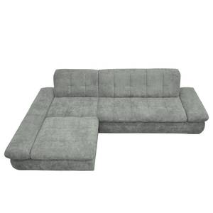 Ecksofa Lemley Webstoff - Grau - Longchair davorstehend links - Schlaffunktion