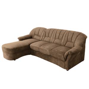 Ecksofa Wells Flachgewebe - Latte Macchiato - Longchair davorstehend links - Keine Funktion