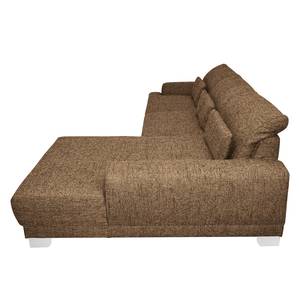 Boxspring-Ecksofa Ripton Strukturstoff - Braun - Longchair davorstehend rechts - Keine Funktion