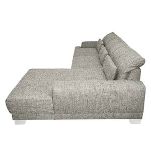 Boxspring-Ecksofa Ripton Strukturstoff - Grau - Longchair davorstehend rechts - Keine Funktion