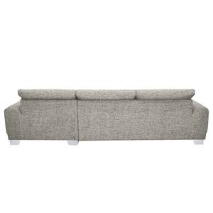 Boxspring-Ecksofa Ripton Strukturstoff - Grau - Longchair davorstehend rechts - Keine Funktion