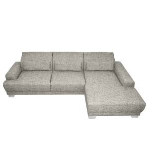 Boxspring-Ecksofa Ripton Strukturstoff - Grau - Longchair davorstehend rechts - Keine Funktion