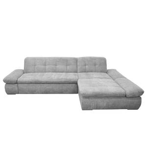 Ecksofa Lemley Webstoff - Platin - Longchair davorstehend rechts - Schlaffunktion