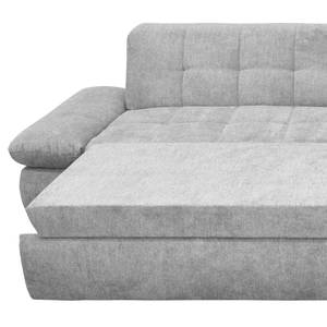 Ecksofa Lemley Webstoff - Platin - Longchair davorstehend rechts - Schlaffunktion