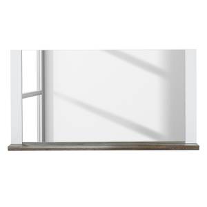 Miroir Bickley Blanc / Imitation bois flotté - Largeur : 131 cm