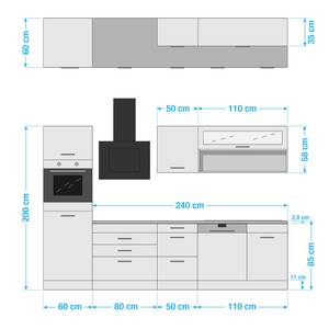 Küchenzeile Vigentino II Graphit - Mit Elektrogeräten