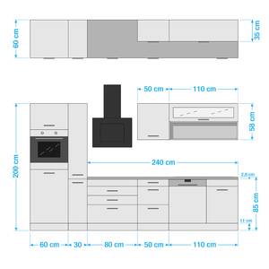 Küchenzeile Vigentino III Graphit - Mit Elektrogeräten