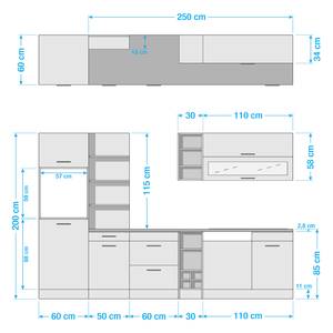 Küchenzeile Vigentino V Graphit - Ohne Elektrogeräte