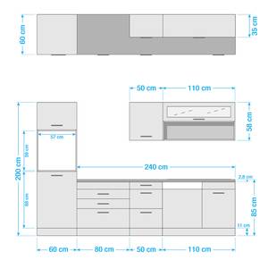 Küchenzeile Vigentino II Graphit - Ohne Elektrogeräte