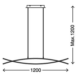 Suspension Coude Matière plastique / Fer - 3 ampoules