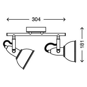 Plafondlamp Soft ijzer - 2 lichtbronnen