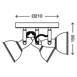 Plafondlamp Soft ijzer - 3 lichtbronnen