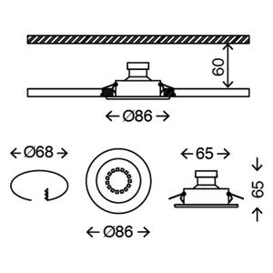 LED-Einbauleuchte  Fit Eisen - 3-flammig