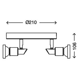 LED-Badleuchte  Flamo Eisen - 3-flammig