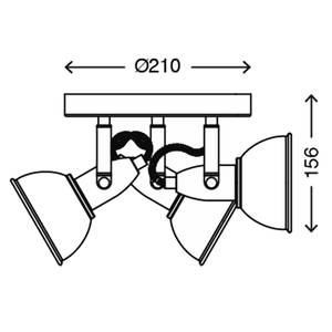 Plafondlamp Soft ijzer - 3 lichtbronnen