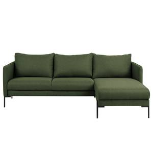 Ecksofa Pratt Webstoff - Khaki - Longchair davorstehend rechts