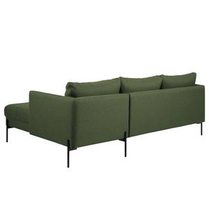 Ecksofa Pratt Webstoff - Khaki - Longchair davorstehend rechts