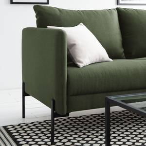 Ecksofa Pratt Webstoff - Khaki - Longchair davorstehend rechts