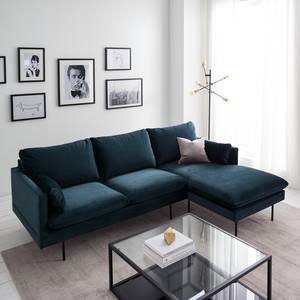 Ecksofa Ellens III Samt - Longchair davorstehend rechts