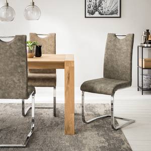 Sledestoelen Nevia II (set van 2) geweven stof/metaal - chroomkleurig - Grijs