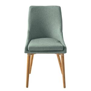 Eetkamerstoelen Brea (set van 2) geweven stof/massief essenhout - essenhout - Mintgroen