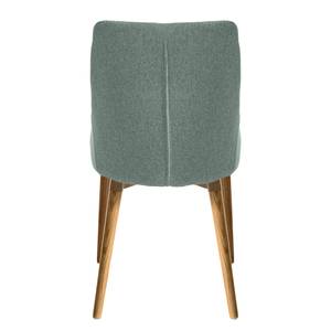 Eetkamerstoelen Brea (set van 2) geweven stof/massief essenhout - essenhout - Mintgroen