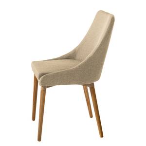 Eetkamerstoelen Brea (set van 2) geweven stof/massief essenhout - essenhout - Beige