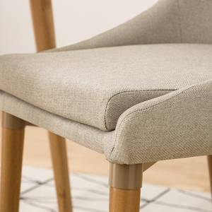 Chaises Brea (lot de 2) Tissu / Frêne massif - Frêne - Beige