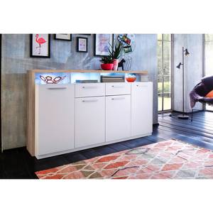 Sideboard Mammut Weiß / Eiche Sägerau Dekor - Breite: 170 cm