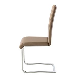 Chaises cantilever Nevia I Imitation cuir / Métal - Chrome - Cuir synthétique Aleli: Taupe - Lot de 2