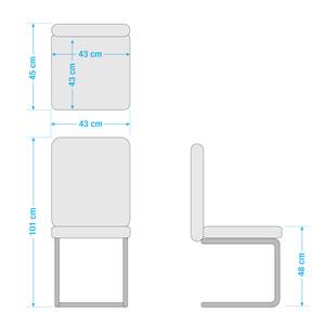 Sledestoelen Nevia I kunstleer/metaal - chroomkleurig - Kunstleer Aleli: Taupe - 2-delige set