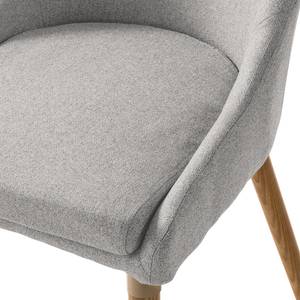 Chaises Brea (lot de 2) Tissu / Frêne massif - Frêne - Gris clair