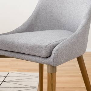 Chaises Brea (lot de 2) Tissu / Frêne massif - Frêne - Gris clair